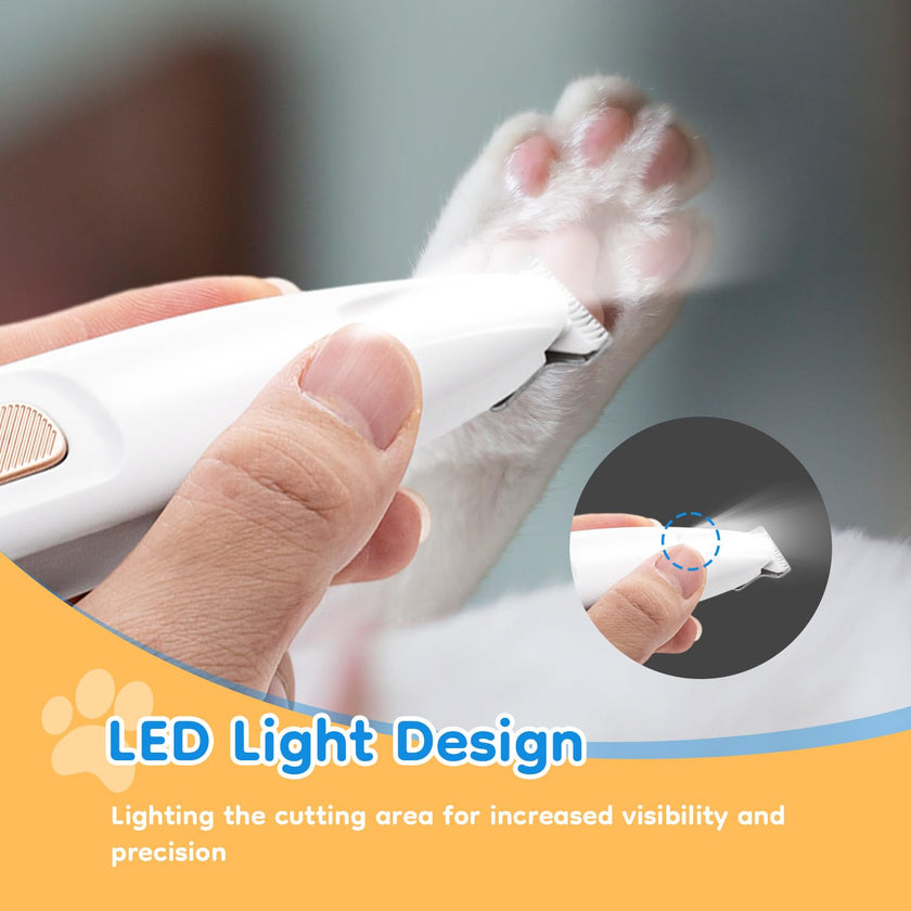 Mcbazel Cordless Dog Paw Trimmer with LED Light, Quiet Precision Pet Grooming Kit for Dogs and Cats, Electric Hair Clipper Pet Shaver for Paws, Face, Ears and Sensitive Areas 🍁 All In One Marketplace Canada