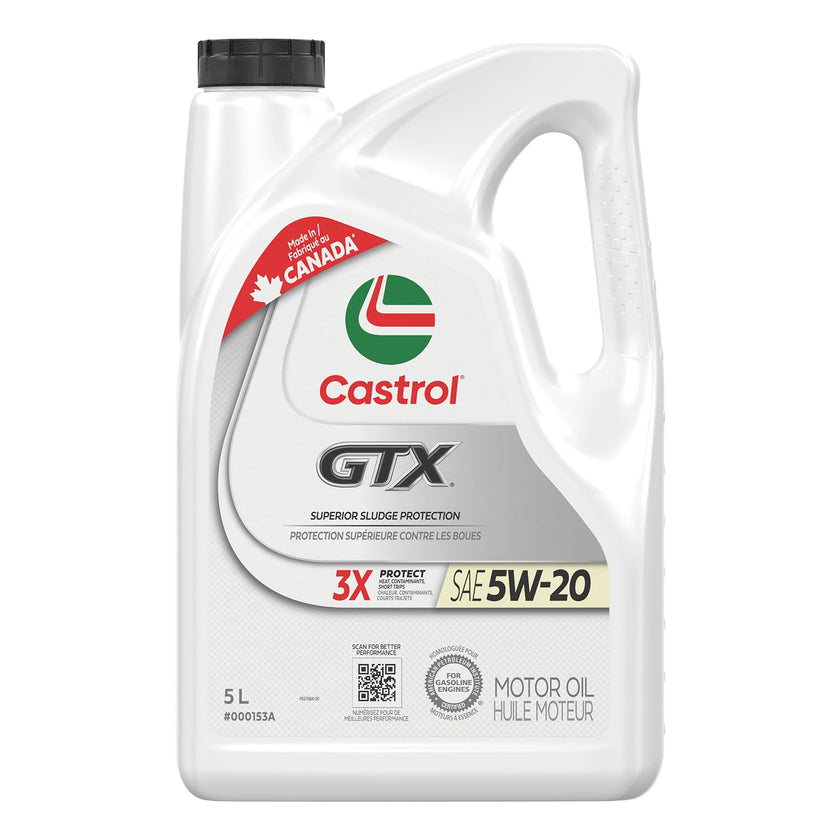 Castrol GTX Conventional 5W-20 Motor Oil, 5 Litres | Made in Canada 🍁 All In One Marketplace Canada