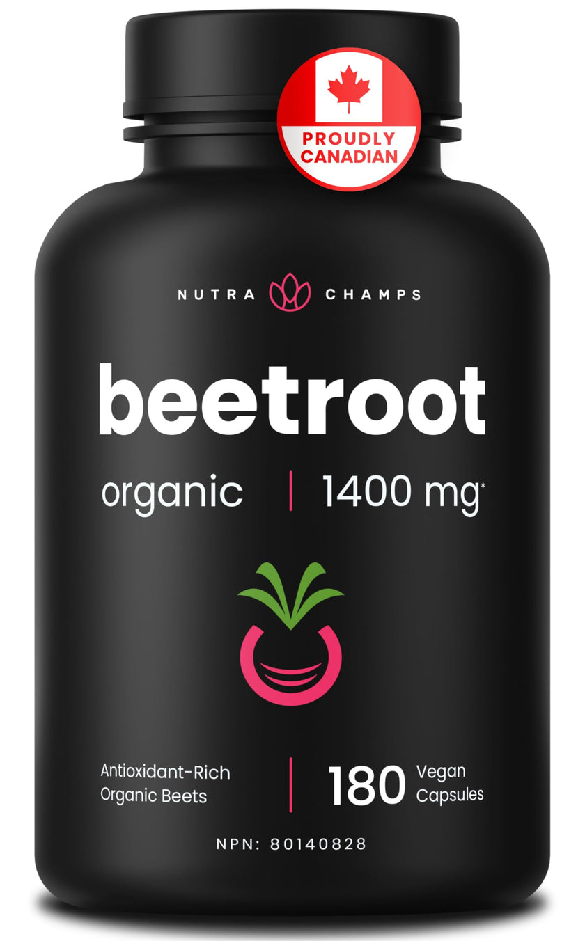 Organic Beetroot Capsules – 180 Count - Beet Root Supplement For Women & Men – Beetroot Juice Alternative – Nitric Oxide & Circulation Support – Antioxidant Beetroot Supplement - 1,400mg per Serving 🍁 All In One Marketplace Canada