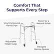 Drive Medical Two-Button Folding Walker w/ Wheels - Lightweight Rolling Mobility Support - Desk Arms - Adjustable Height - Dual Push-Button Operation - 5 Inch Front Wheels - Durable Aluminum - Silver 🍁 All In One Marketplace Canada