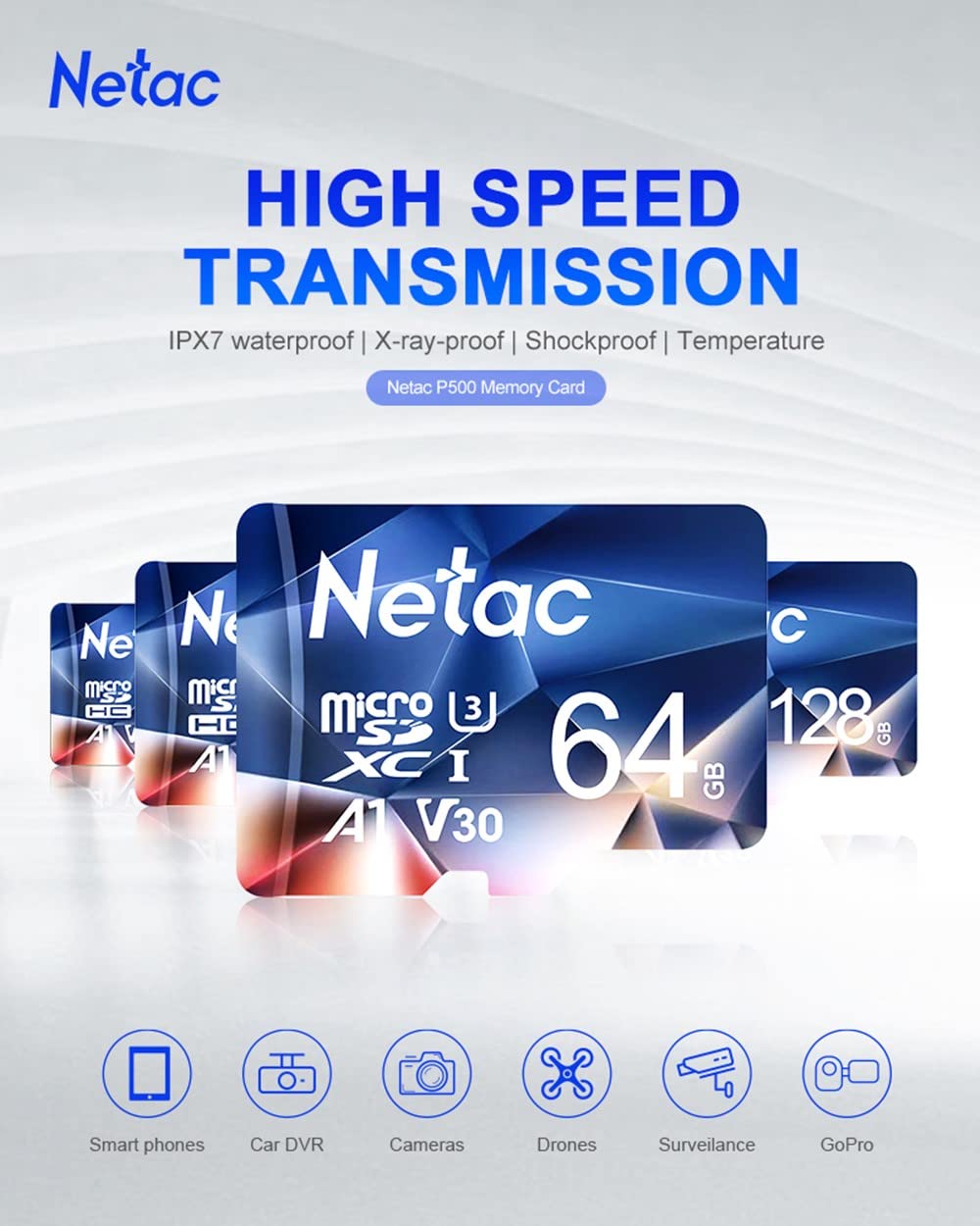 Netac 64GB 2 Pack Micro SD Card Speed up to 100MB/s for Action Cameras, Drones, Smartphones and Tablets, Memory Card SDXC UHS-I C10/U3/V30/A1 EXFAT 🍁 All In One Marketplace Canada