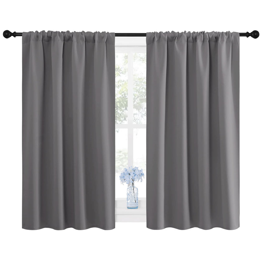 NICETOWN Blackout Kitchen Curtains 45 Inches Long, W42 x L45, Grey 🍁 All In One Marketplace Canada
