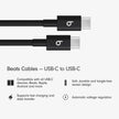 Beats USB-C to USB-C Woven Cable Fast Charging Durable/Tangle-Free Compatible Charger for Apple & Android Devices (1.5 m) - Bolt Black 🍁 All In One Marketplace Canada