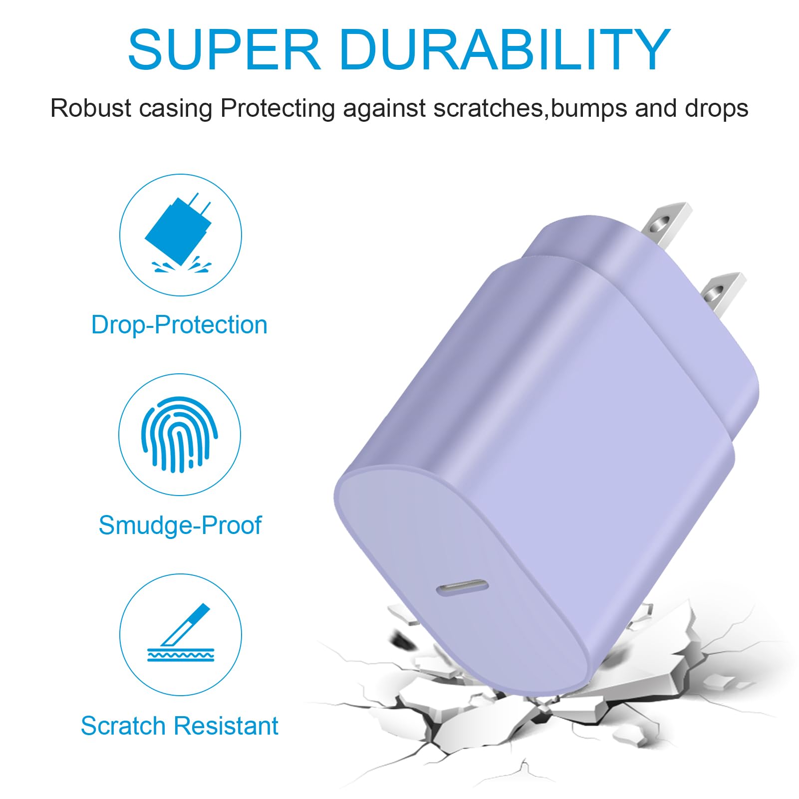 Coreykin 2 Pack USB C Fast Charger, 25W PD Super Fast Charging Block, Compatible with Galaxy S23/S22/S21/S20/S10/S9/Note20/Note10, with 6ft USB C Cable 🍁 All In One Marketplace Canada