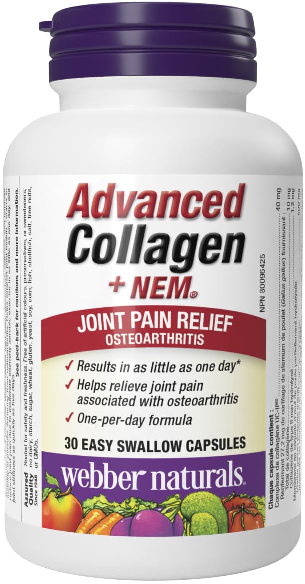 Webber Naturals Advanced Collagen + NEM, Helps Reduce Joint Pain & Stiffness, 30 Capsules, Clinically Researched 🍁 All In One Marketplace Canada