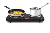 Elite Gourmet EDB-302BF Countertop Double Cast Iron Burner, 1500 Watts Electric Hot Plate, Temperature Controls, Power Indicator Lights, Easy to Clean, Black 🍁 All In One Marketplace Canada