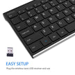 Arteck 2.4G Wireless Keyboard Stainless Steel Ultra Slim Full Size Keyboard with Numeric Keypad for Computer/Desktop/PC/Laptop/Surface/Smart TV and Windows 10/8/ 7 Built in Rechargeable Battery 🍁 All In One Marketplace Canada