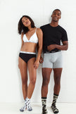 Hanes Originals Men's Boxer Briefs, Stretch Cotton Moisture-Wicking Underwear, Modern Fit Low Rise, Pack of 4, Grey/Black assortement, Size X Large 🍁 All In One Marketplace Canada