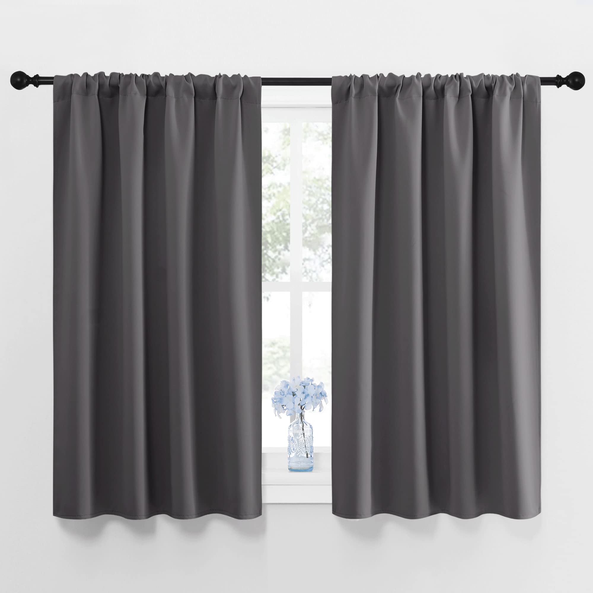 NICETOWN Blackout Kitchen Curtains 45 Inches Long, W42 x L45, Grey 🍁 All In One Marketplace Canada