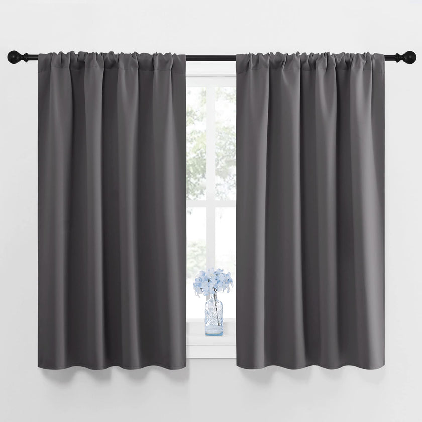 NICETOWN Blackout Kitchen Curtains 45 Inches Long, W42 x L45, Grey 🍁 All In One Marketplace Canada