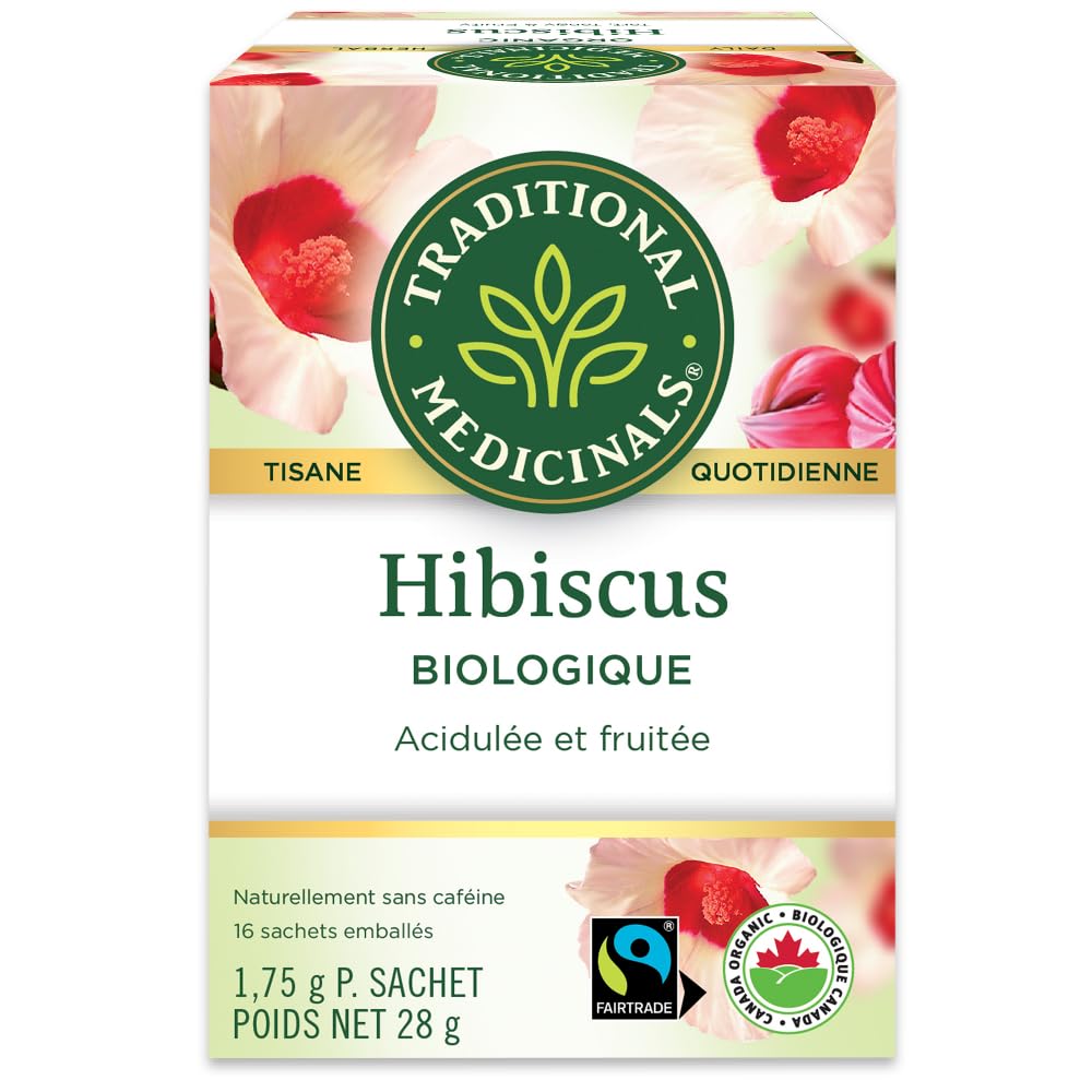 Traditional Medicinals - Organic Hibiscus Herbal Tea (Pack of 6) - Fair Trade Ingredients - Tart, Tangy and Fruity - 96 Tea Bags Total 🍁 All In One Marketplace Canada