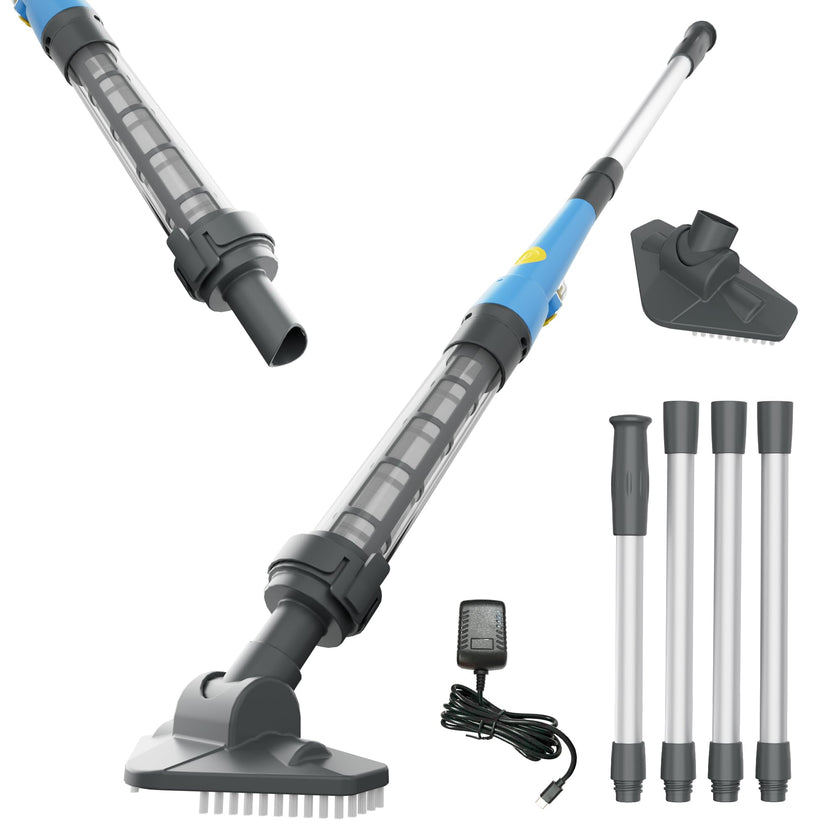 Hushlight Handheld Hot Tub Vacuum – Lightweight Stick Cleaner for Above-Ground Pools, Includes 2 Brush Heads for Debris and Sand (Blue) 🍁 All In One Marketplace Canada