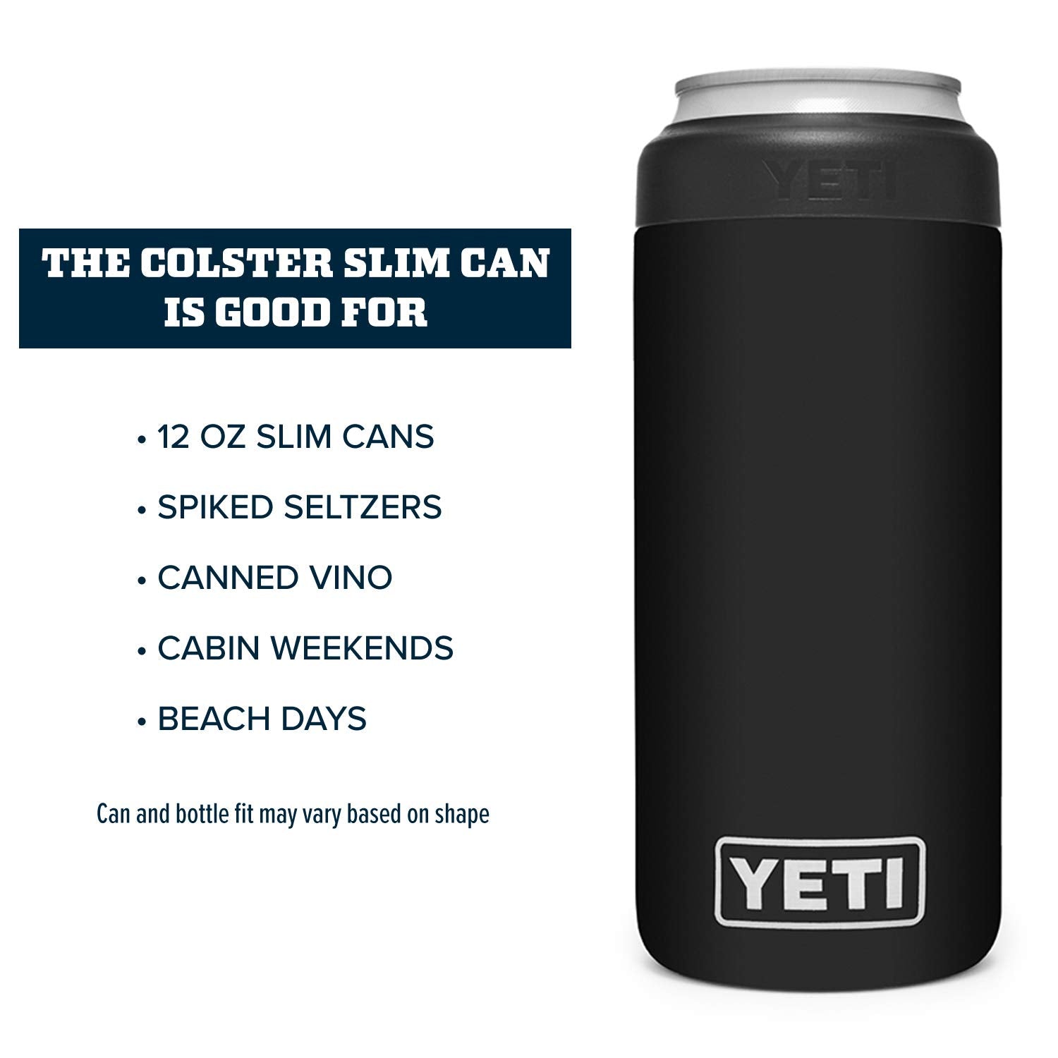 YETI Rambler 12 oz. Colster Slim Can Insulator for The Slim Hard Seltzer Cans, Black 🍁 All In One Marketplace Canada