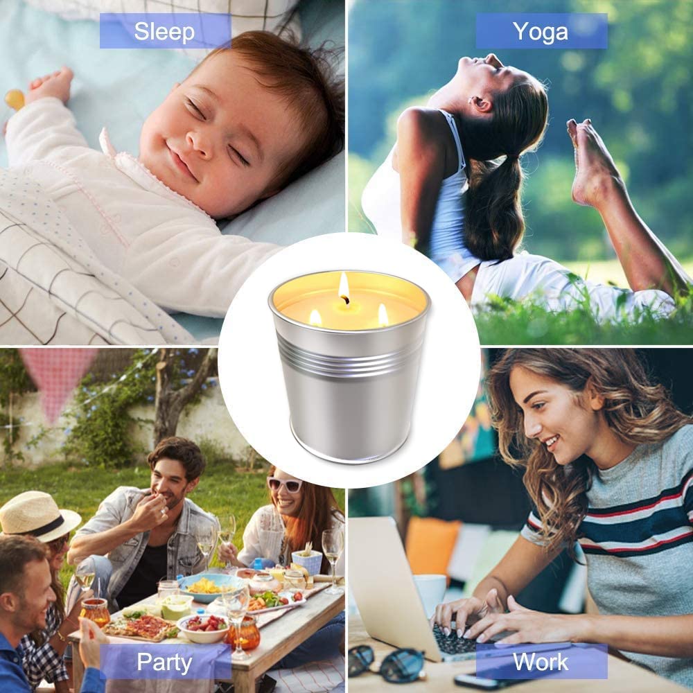 Topsics 40 OZ Citronella Candles Outdoor Indoor 2 x 20 oz, Large Citronella Candles Outdoor for Patio/Home/Garden, 3 Wicks Citronella Candles 100% Natural Soy Wax Candles(2 Pack) 🍁 All In One Marketplace Canada