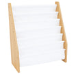 Humble Crew Kids Bookshelf 6-Tier Book Rack Organizer, Extra Large Toddler Bookcase with Fabric Storage Pockets, Front-Facing Display for Children’s Books, White/Natural Wood, Nursery/Playroom Storage 🍁 All In One Marketplace Canada