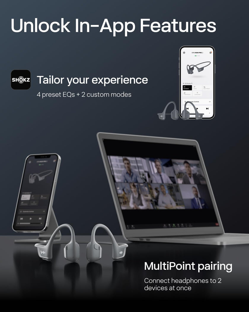 SHOKZ OpenRun Pro 2-Bone Conduction Headphones,Open-Ear Bluetooth Wireless Sport Earphones for Running,Workouts-Sweat Resistant,Comfortable Fit-Deep Bass,Smart Mic,Reflective Strip,Mini,Black 🍁 All In One Marketplace Canada