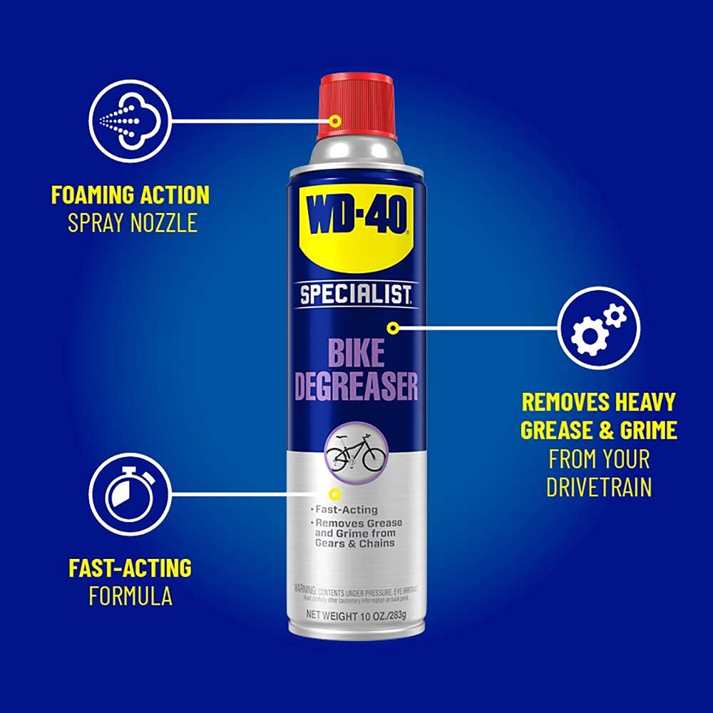 WD-40 Specialist Bike | Foaming Cleaner and Degreaser | Safe for all finishes, components; deeply penetrates to quickly remove stubborn grease and grime from bike chains, 283g | 3006 | Single Can 🍁 All In One Marketplace Canada