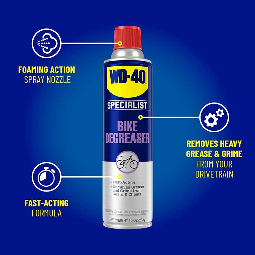 WD-40 Specialist Bike | Foaming Cleaner and Degreaser | Safe for all finishes, components; deeply penetrates to quickly remove stubborn grease and grime from bike chains, 283g | 3006 | Single Can 🍁 All In One Marketplace Canada