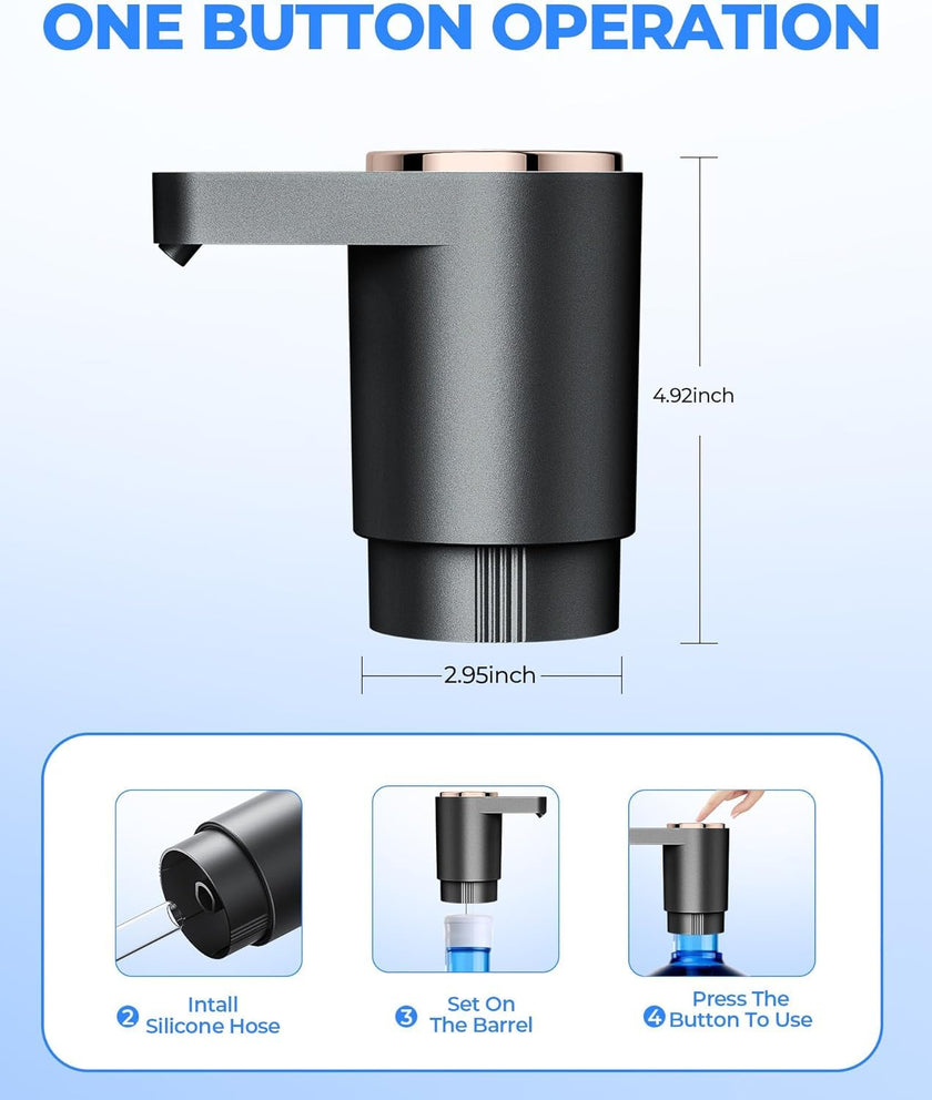 Water Dispenser Pump Water Pump for 5 Gallon Bottles, USB Rechargeable Water Bottle Pump, Portable Water Jug Dispenser for Home, Kitchen, Office, Camping 🍁 All In One Marketplace Canada