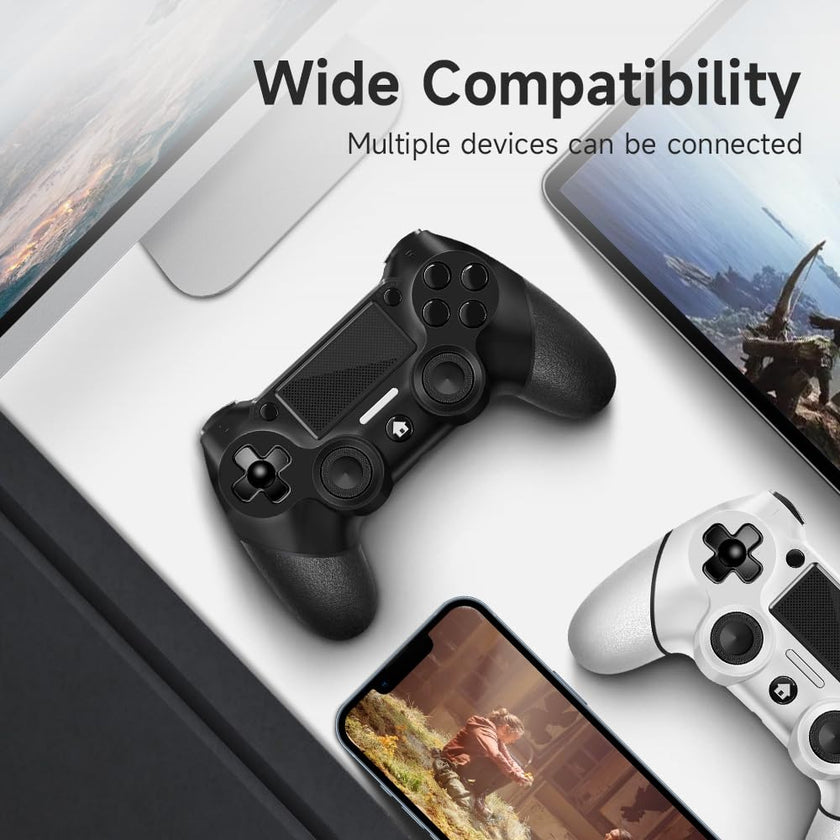 AceGamer 2 Pack for PS4 Controller, Wireless Controller for PS4/Slim/PC, with Non-Slip Grip of Both Sides and USB-C Cable! (Black and White) 🍁 All In One Marketplace Canada