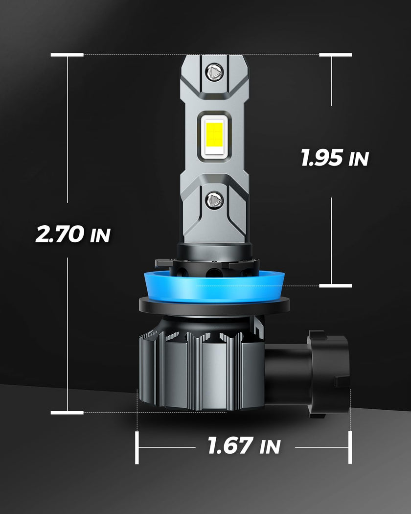 Marsauto H11 H9 H8 LED Headlight Bulbs, 900% Super Bright, Real 1:1 Design LED Bulbs, 6000K Cool White Halogen Replacement, 3 Mins Plug and Play, IP68, Pack of 2 🍁 All In One Marketplace Canada