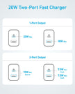 Anker iPhone 17/16 Charger, 2-Pack 20W Fast USB C Charger Block, for iPhone 17/16/16 Pro Max/15 Series/iPad Pro and More (2 Pack & 2 Cable)(White) 🍁 All In One Marketplace Canada