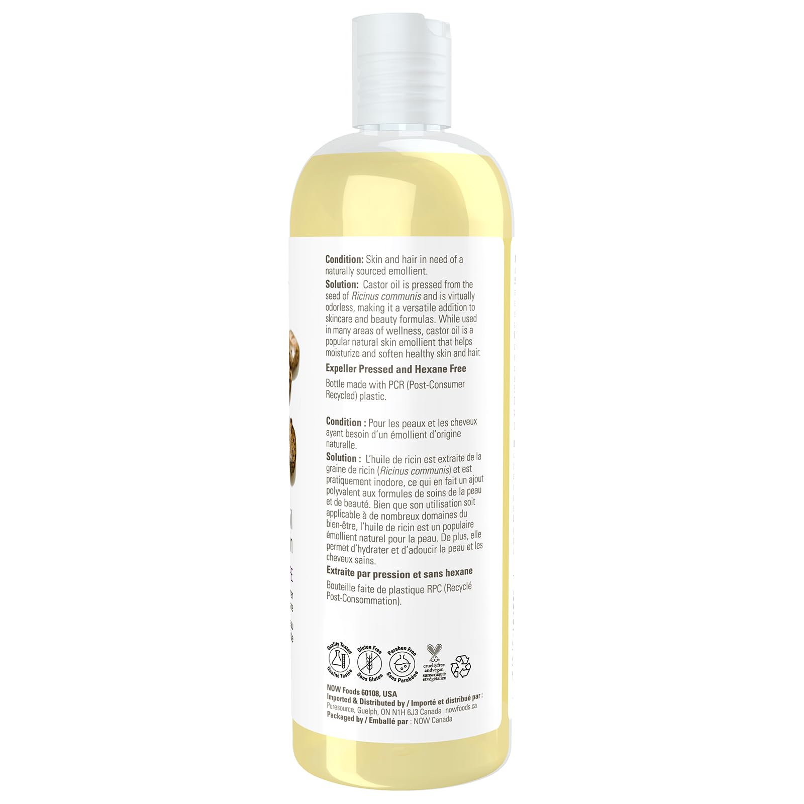 NOW Solutions, Castor Oil, 100% Pure Versatile Skin Care, Multi-Purpose Skin Softener, 473mL 🍁 All In One Marketplace Canada