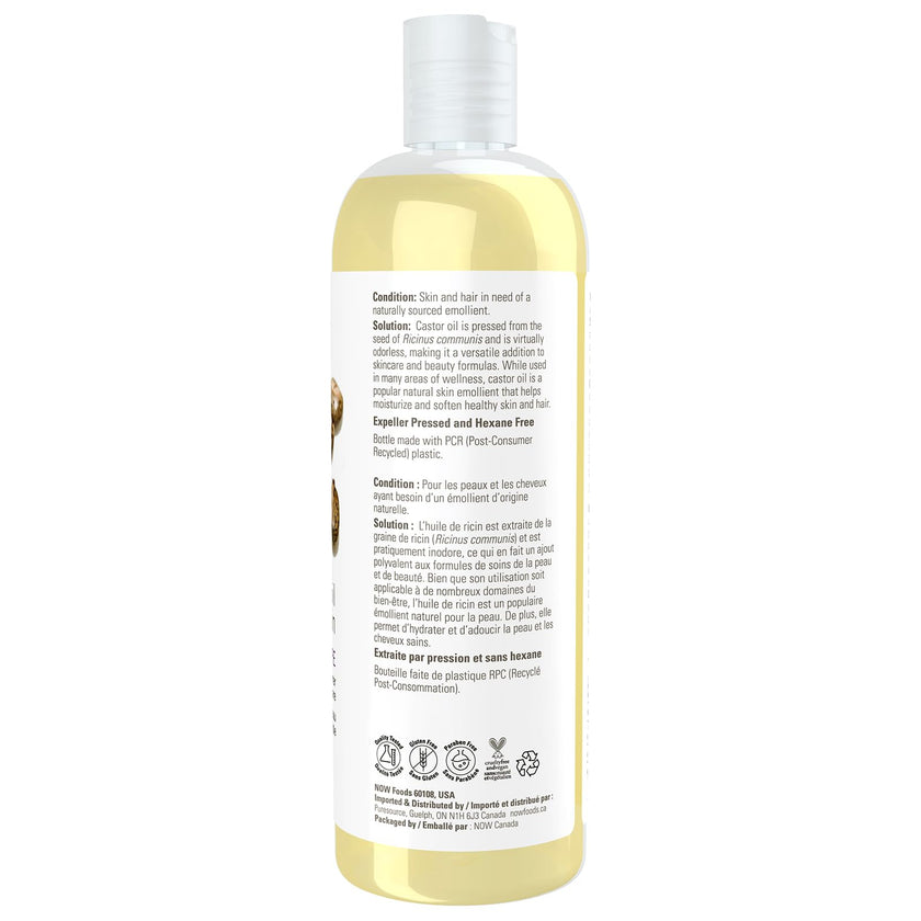 NOW Solutions, Castor Oil, 100% Pure Versatile Skin Care, Multi-Purpose Skin Softener, 473mL 🍁 All In One Marketplace Canada