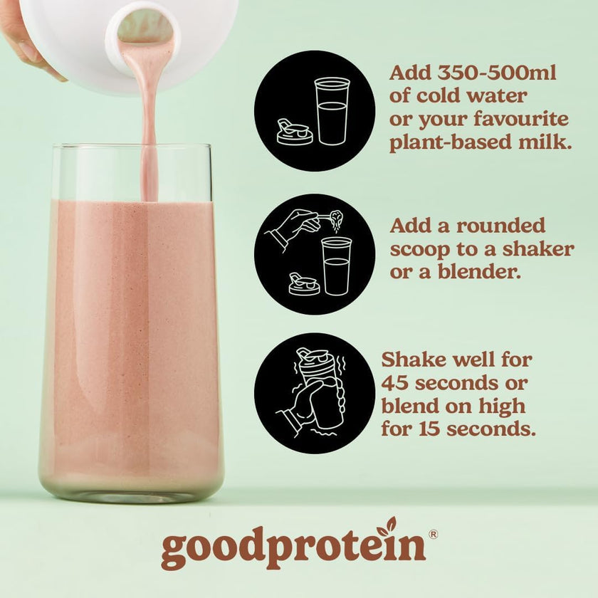 Good Protein Vegan Plant-based Protein Powder 100% Natural, Non-GMO, Dairy-free, Gluten-free, Soy-free, No Added Sugar and Nothing Artificial. Mint Chocolate Chip All-in-One Shake 440 grams 🍁 All In One Marketplace Canada
