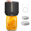 Electric Mason Jar Vacuum Sealer Kit, Portable Vacuum Sealer for Regular and Wide Mason Jars, Food Storage and Fermentation, Deep Black 🍁 All In One Marketplace Canada