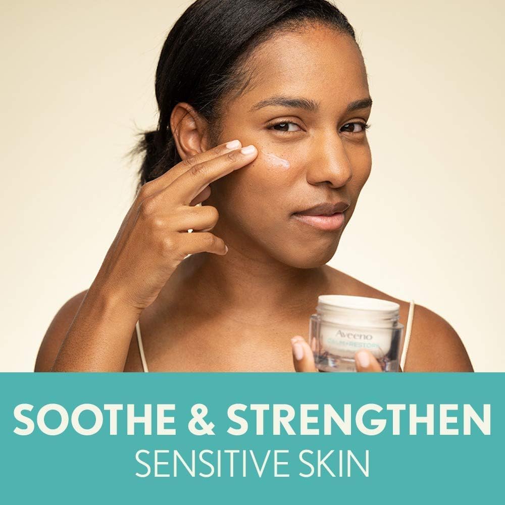 Aveeno Calm + Restore Oat Gel Facial Moisturizer for Sensitive Skin, Lightweight Gel Cream Face Moisturizer with Prebiotic Oat and Feverfew, Hypoallergenic, Fragrance and Paraben-free, 48 Grams 🍁 All In One Marketplace Canada