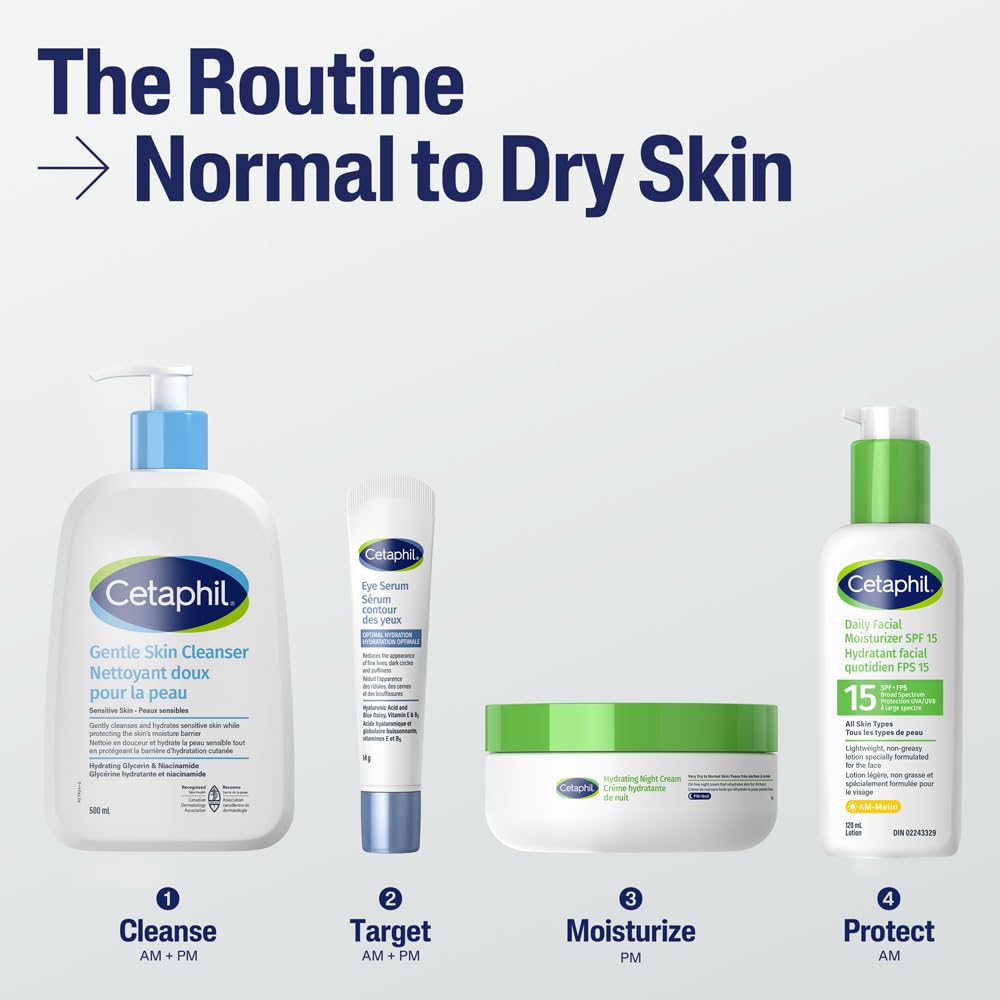 Cetaphil Hydrating Night Cream, Anti-Aging Face Moisturizer with Hyaluronic Acid & Olive Oil, Pro-Vitamin A, C & E, 24Hr Intense Hydration, Dermatologist Tested, 48g 🍁 All In One Marketplace Canada