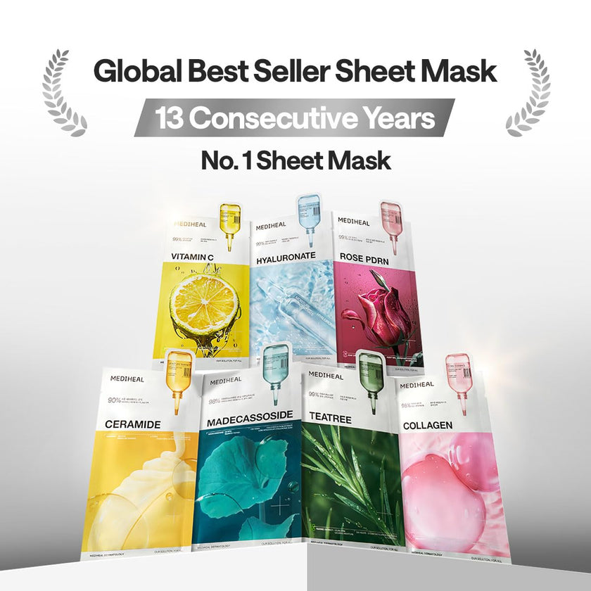 MEDIHEAL Collagen Essential Face Mask - Firming & Elasticity with Vegan Collagen, Peptides & Hyaluronic Acid, Deep Hydrating Korean Skincare for Dry & Wrinkle Skin (10 Sheets) 🍁 All In One Marketplace Canada