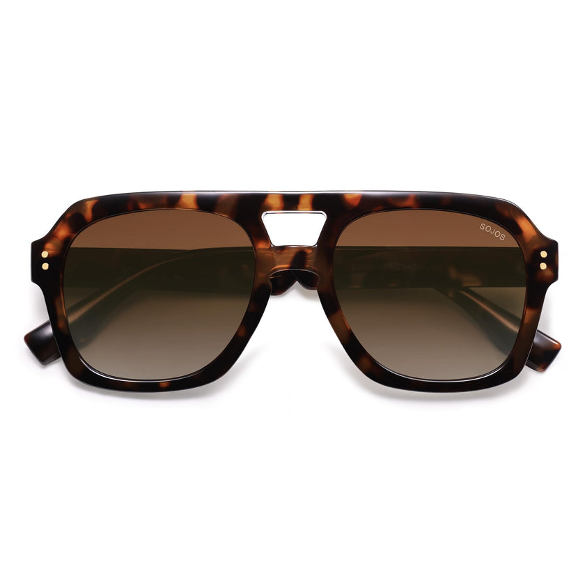 SOJOS Retro Thick Polarized Aviator Sunglasses for Women Men, Large Trendy Bold Square Pilot Shades SJ2385, Brown Tortoise/Brown 🍁 All In One Marketplace Canada