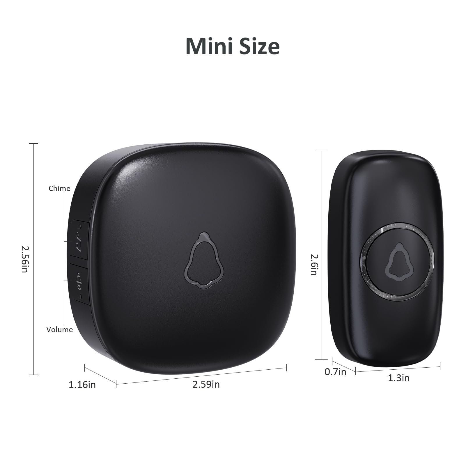 SECRUI Wireless Doorbell, Easy Installation, Adjustable Volumes, 58 Chimes, 1000Ft Operating Range, LED Indicator, Black 🍁 All In One Marketplace Canada