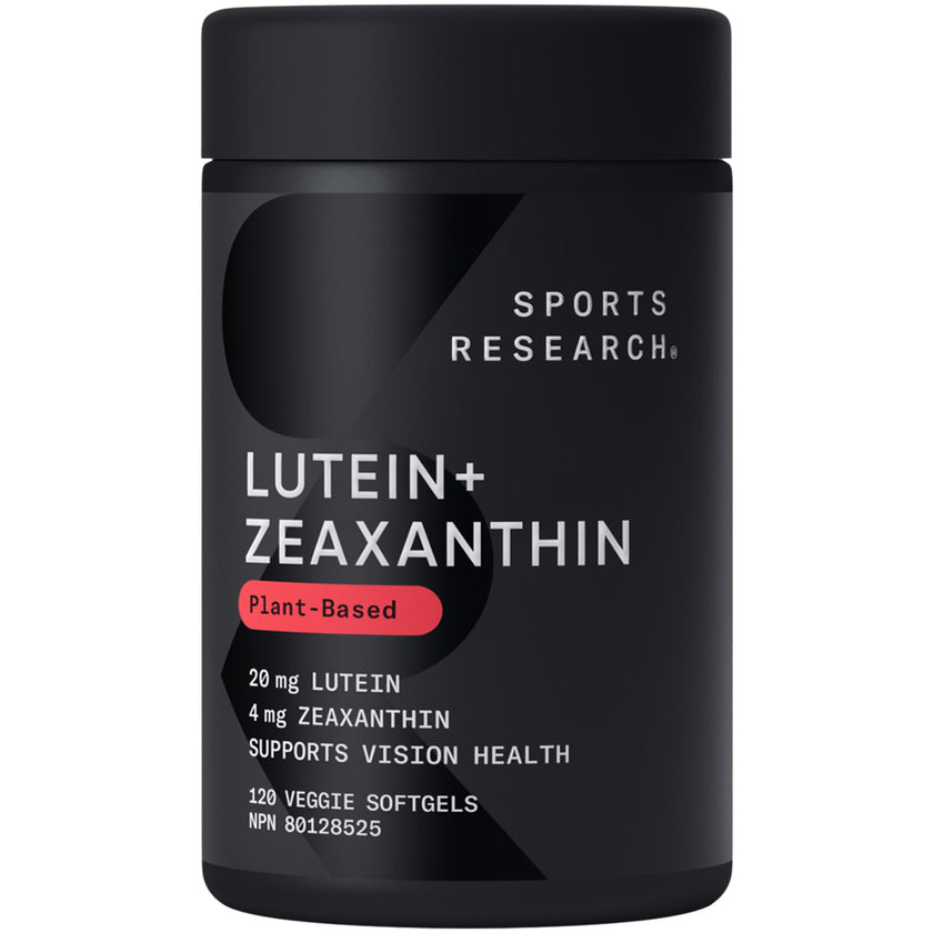 Sports Research® Vegan Lutein + Zeaxanthin (20mg) with Organic Coconut Oil for Better Absorption - Supports Vision & Eye Health - Vegan Certified & Non-GMO Verified (120 Softgels) 🍁 All In One Marketplace Canada