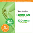 PlantVital High-Potency Vegan Vitamin D3 + K2 -Made in Canada - (1000IU /25 mcg + 120 mcg) for Bones, Teeth and Immune System - Patented MK7 Form - K2 D3 vitamin - 4 Months Supply - 120 Capsules. 🍁 All In One Marketplace Canada