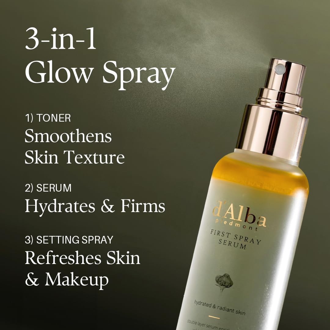 d'alba Piedmont Italian White Truffle First Spray Serum, Vegan Skin Care, Hydrating Face Moisturizer, Glow Serum for Radiant Skin, Non Comedogenic, All In One Mist, Korean skincare, 100ml 🍁 All In One Marketplace Canada