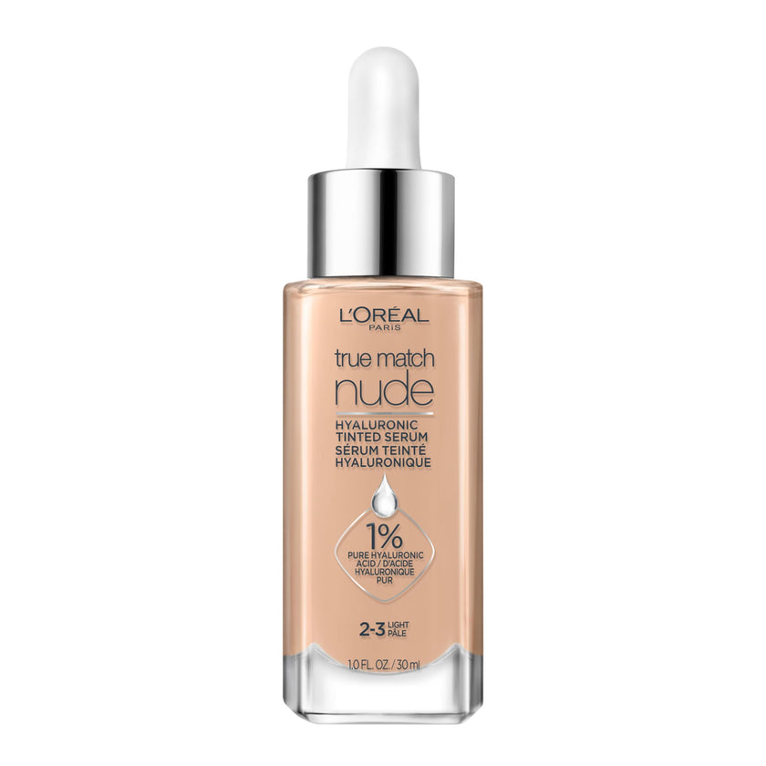 L’Oréal Paris True Match Nude Hyaluronic Foundation, Tinted Face Serum Foundation with Hyaluronic Acid for Lightweight Coverage and Instant Hydration, Radiant Finish - Light, 30 mL 🍁 All In One Marketplace Canada