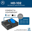 OREI HDMI Splitter 1 in 2 Out - 1x2 HDMI Splitter For TV Mirror Only - Not for Multi Monitors and HDCP Bypass, 1080P @ 60Hz & 4K @ 30Hz Resolutions – Powered HDMI splitter (HD-102) 🍁 All In One Marketplace Canada