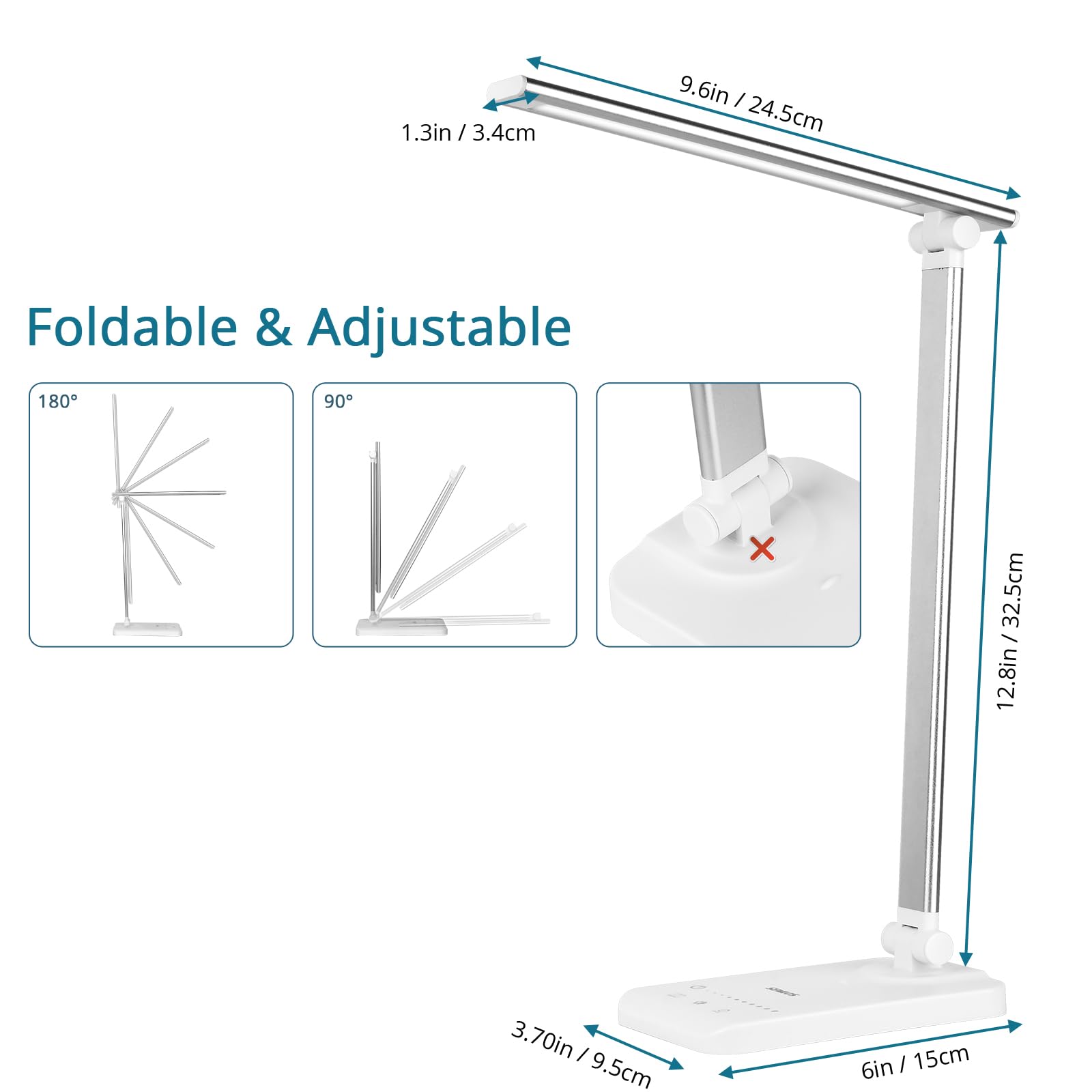 Semlos Desk Lamp, Dimmable LED Table Lamp with 25 Lighting Modes, Eye-Caring Touch Control Desk Light, 45 Min Auto Timer & Memory, White 🍁 All In One Marketplace Canada