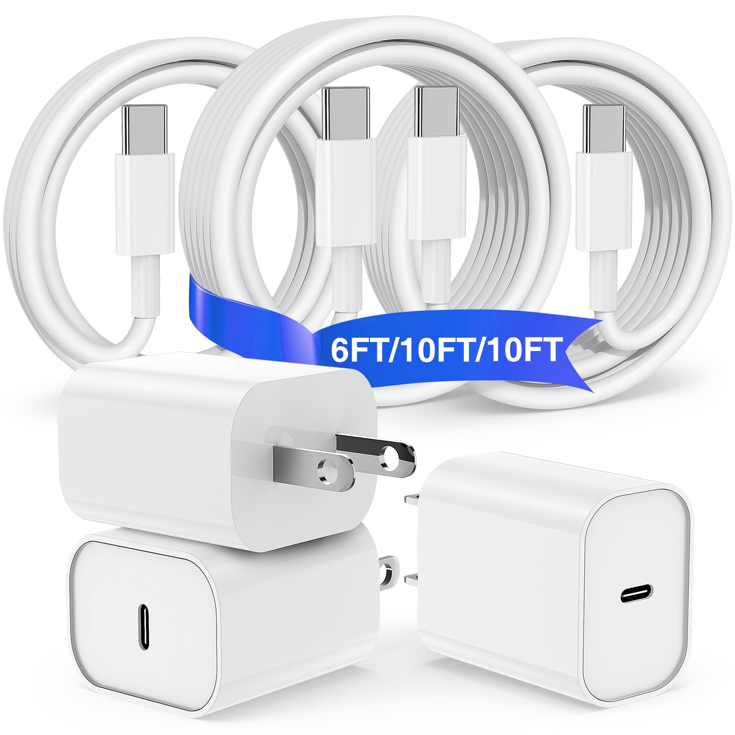 USB C Charger for iPhone 17 16 15,10FT USB C Cable and USB C Fast Charger Blcok for iPhone 17 16 Pro Max/17Air/17E/16E/16 Plus, iPhone 17 16 Fast Charging Cable iPad Pro 12.9/11 in,iPad -White 🍁 All In One Marketplace Canada