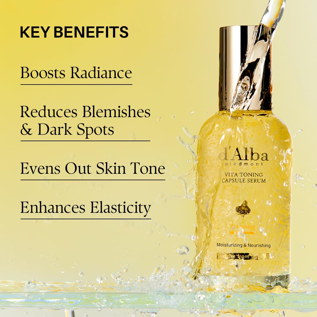 d'alba Piedmont Vita Toning Capsule Serum (100ml), Large Size, Daily Vita Boost for Luminous Skin, Double Vitamin Formula 🍁 All In One Marketplace Canada