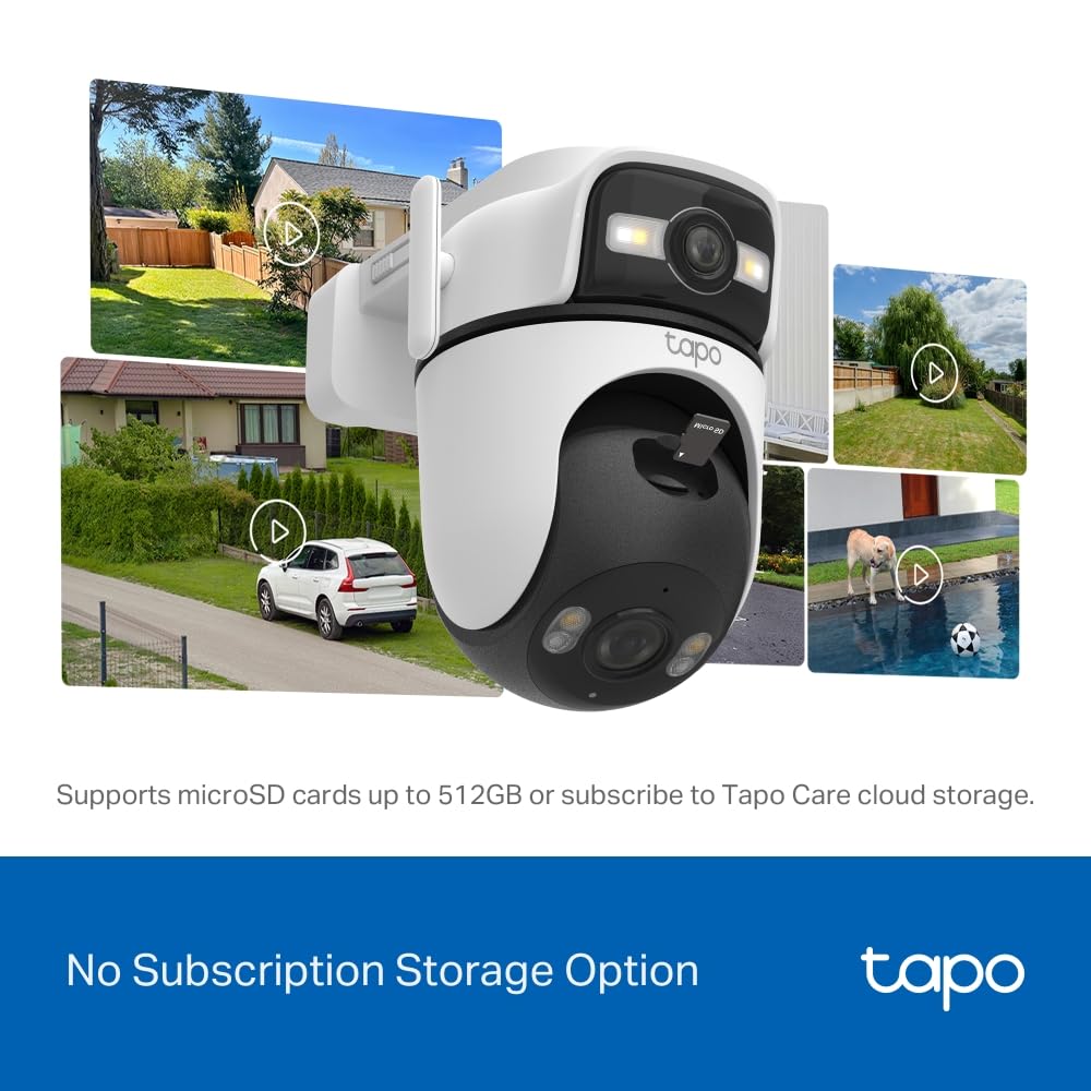 Tapo Outdoor Dual-Lens Wi-Fi Security Camera, 2K 3MP Pan/Tilt, AI Detection, 165° Wide-Angle + Telephoto Lens, Night Vision, 2-Way Audio, Ethernet Support, Works with Alexa & Google Home (Tapo C545D) 🍁 All In One Marketplace Canada