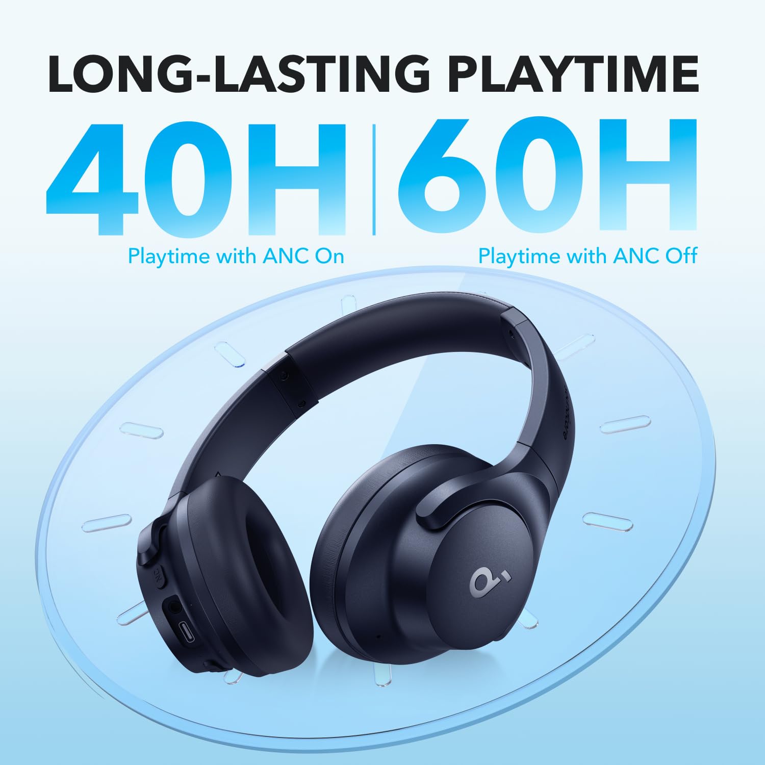 soundcore by Anker Q20i Hybrid Active Noise Cancelling Headphones, Wireless Over-Ear Bluetooth, 40H Long ANC Playtime, Hi-Res Audio, Big Bass, Customize via an App, Transparency Mode, Ideal for Travel 🍁 All In One Marketplace Canada