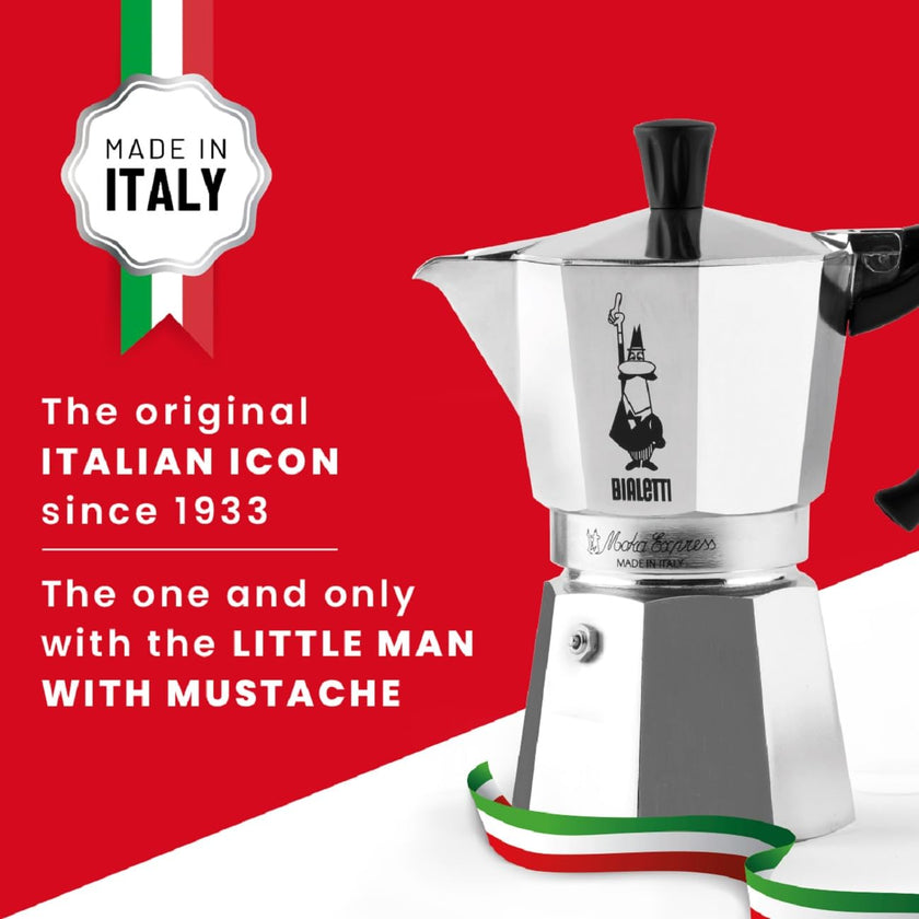 BIALETTI Moka Express 6-Cup Aluminum Stovetop Espresso Maker, Silver 🍁 All In One Marketplace Canada