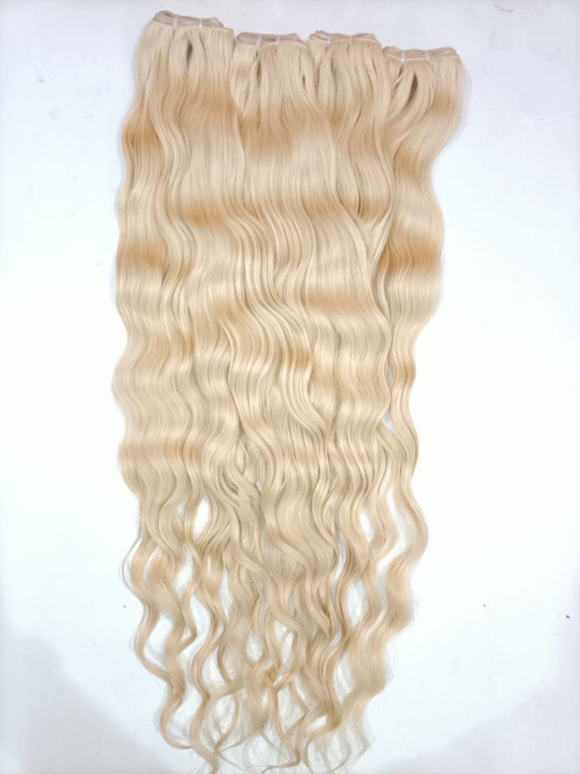 Cheveux brins de blonde 613 bruts indiens.