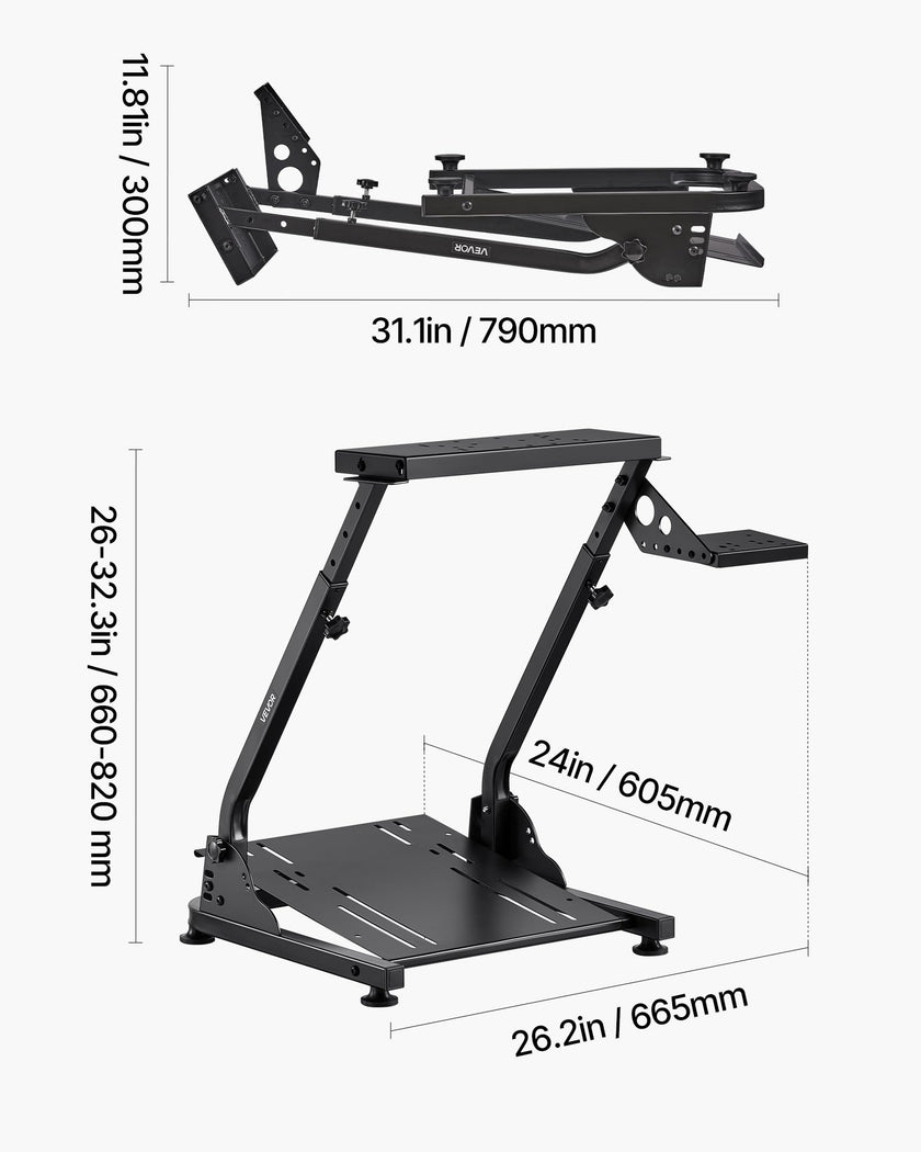 VEVOR Racing Wheel Stand, Adjustable & Foldable Simulator Stand for Logitech G29 G27 G920 G923, Thrustmaster T300RS T300GT T248 TS-PC TSXW Gaming Cockpit,Pedals Simulator NOT Included 🍁 All In One Marketplace Canada