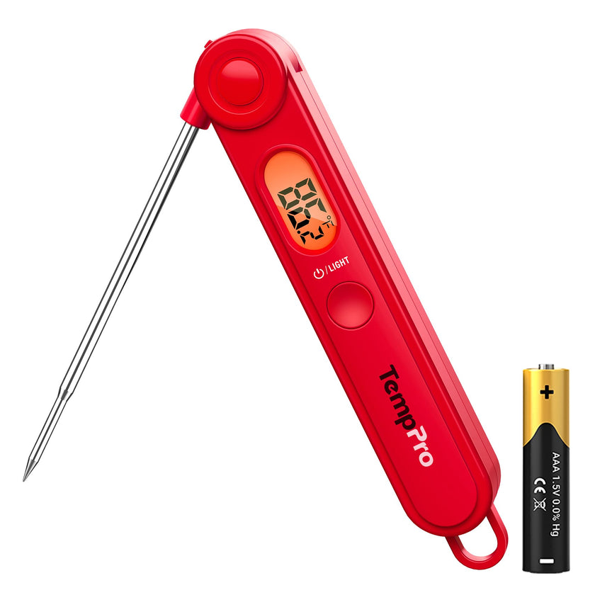 TempPro TP03B Digital Instant Read Meat Thermometer, Cooking Candy Kitchen Food Thermometer with Backlight LCD for BBQ Grill Oil Deep Fry Brewing Wine Making (Previously ThermoPro) 🍁 All In One Marketplace Canada