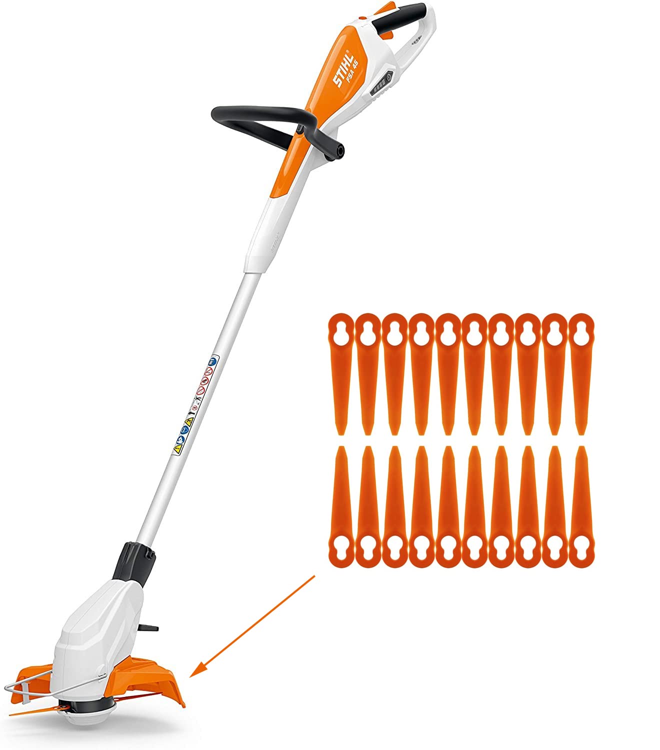 FourShow 100Pcs Plastic Replacement Blades Compatible with STIHL Polycut 2-2 Polycut 3-2 Grass Trimmer FSA 45 FSA 57 FSE 52,Sun Joe 24V-GT10, Redback Swift 40V 🍁 All In One Marketplace Canada